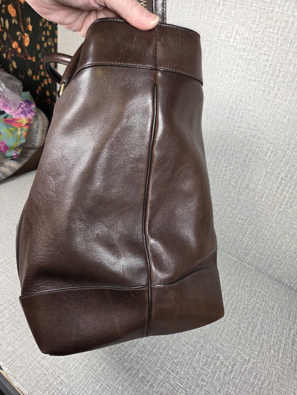 COACH Bleecker Weekend XL Leather Tote Bag Dark Brown RARE COLOR  Style# 70487 - Picture 6 of 14